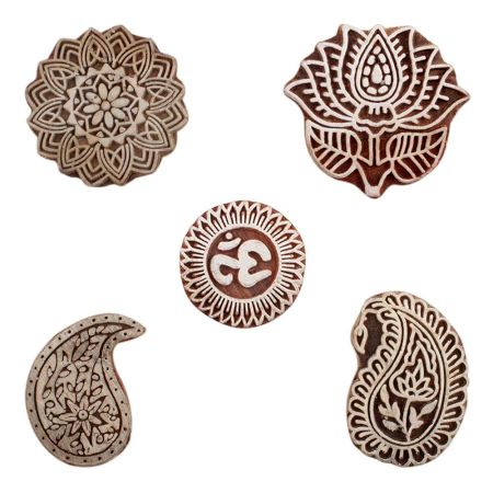 Set of 5 Piece New Mix Wooden Printing Blocks